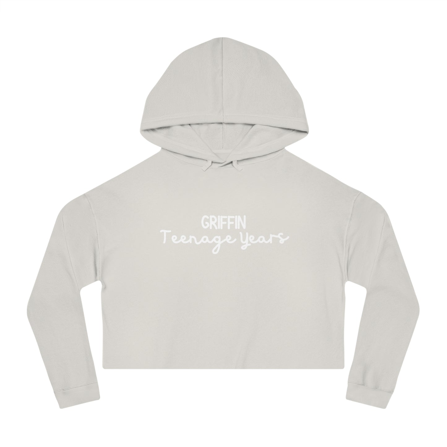 Teenage Years GRIFFIN Lyrics Text Women’s Cropped Hooded Sweatshirt