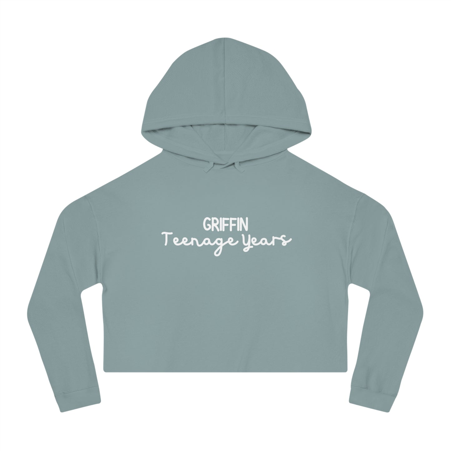 Teenage Years GRIFFIN Lyrics Text Women’s Cropped Hooded Sweatshirt