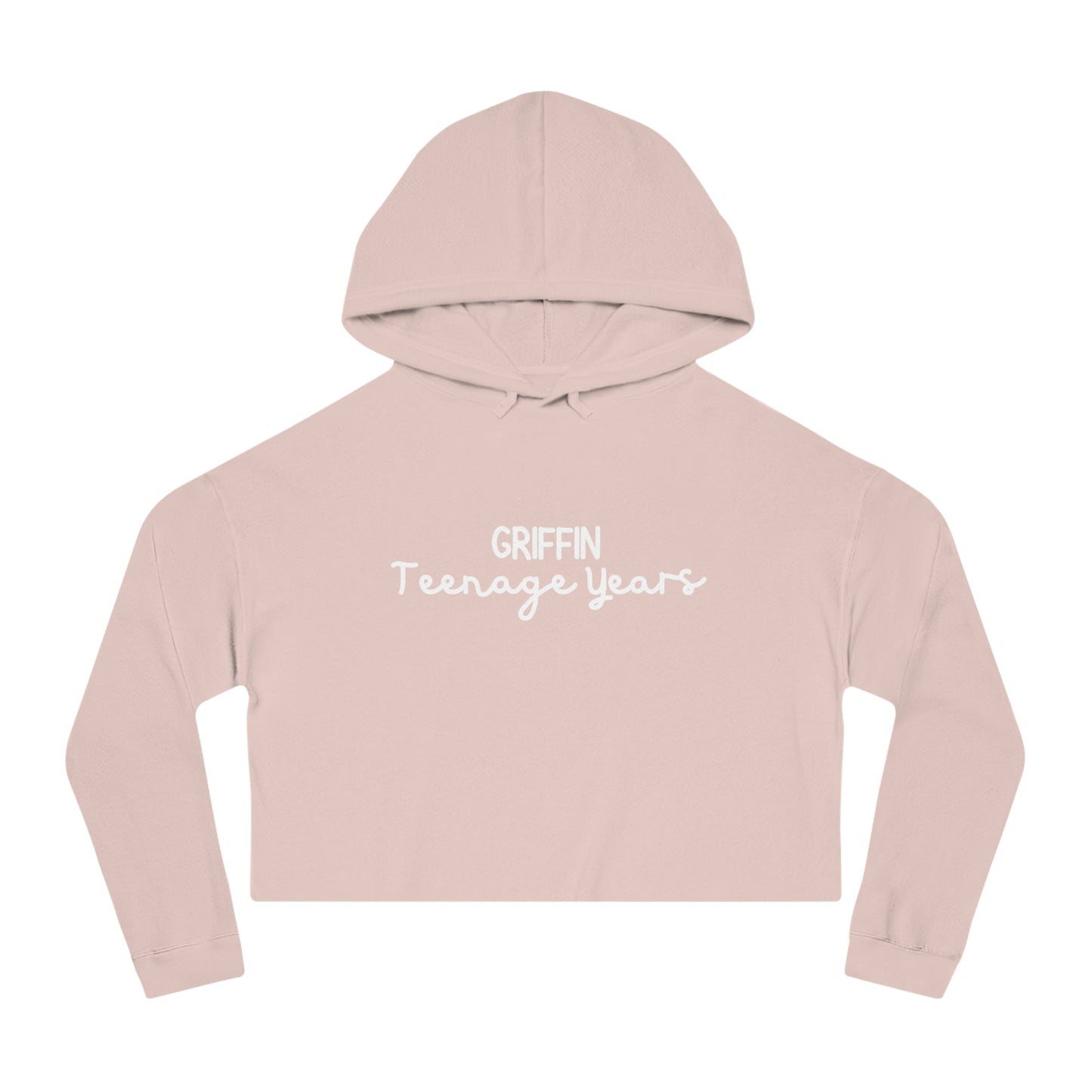 Teenage Years GRIFFIN Lyrics Text Women’s Cropped Hooded Sweatshirt