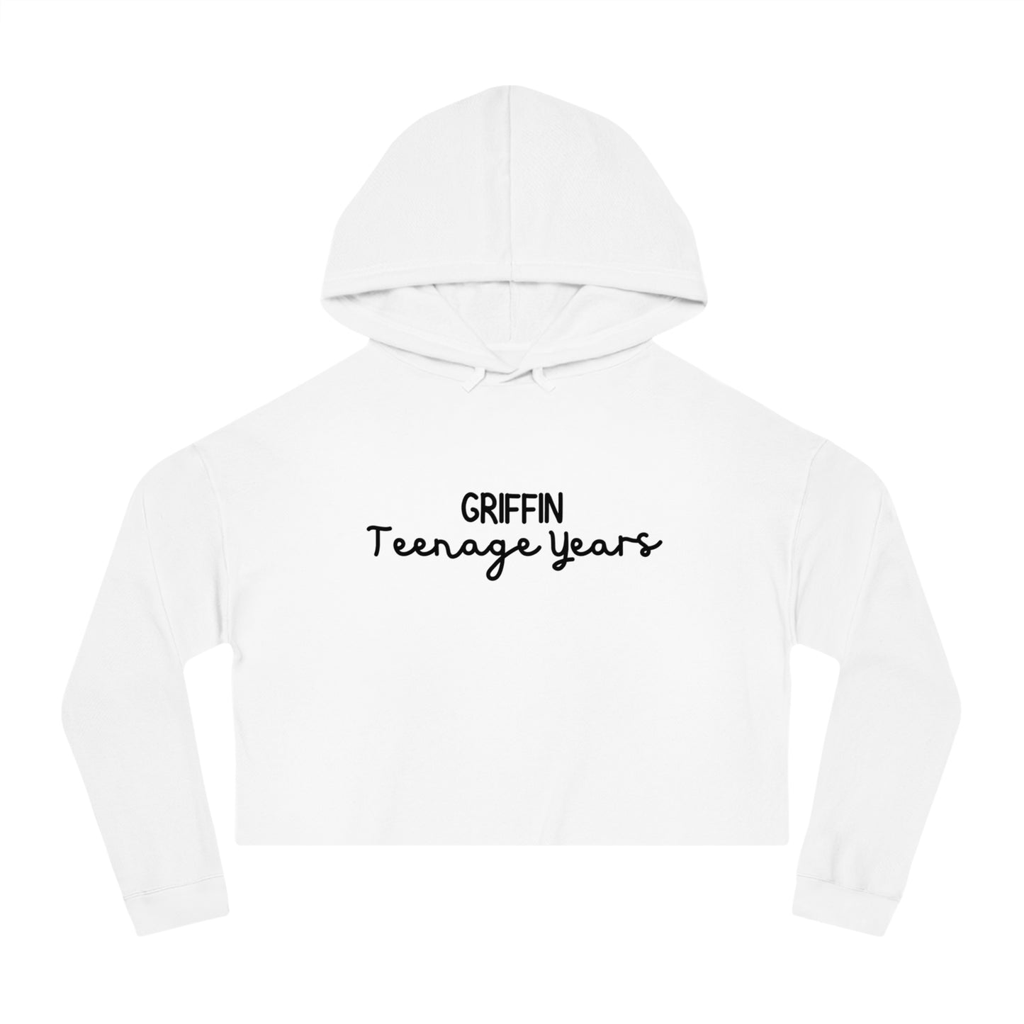 Teenage Years GRIFFIN Lyrics Text Women’s Cropped Hooded Sweatshirt