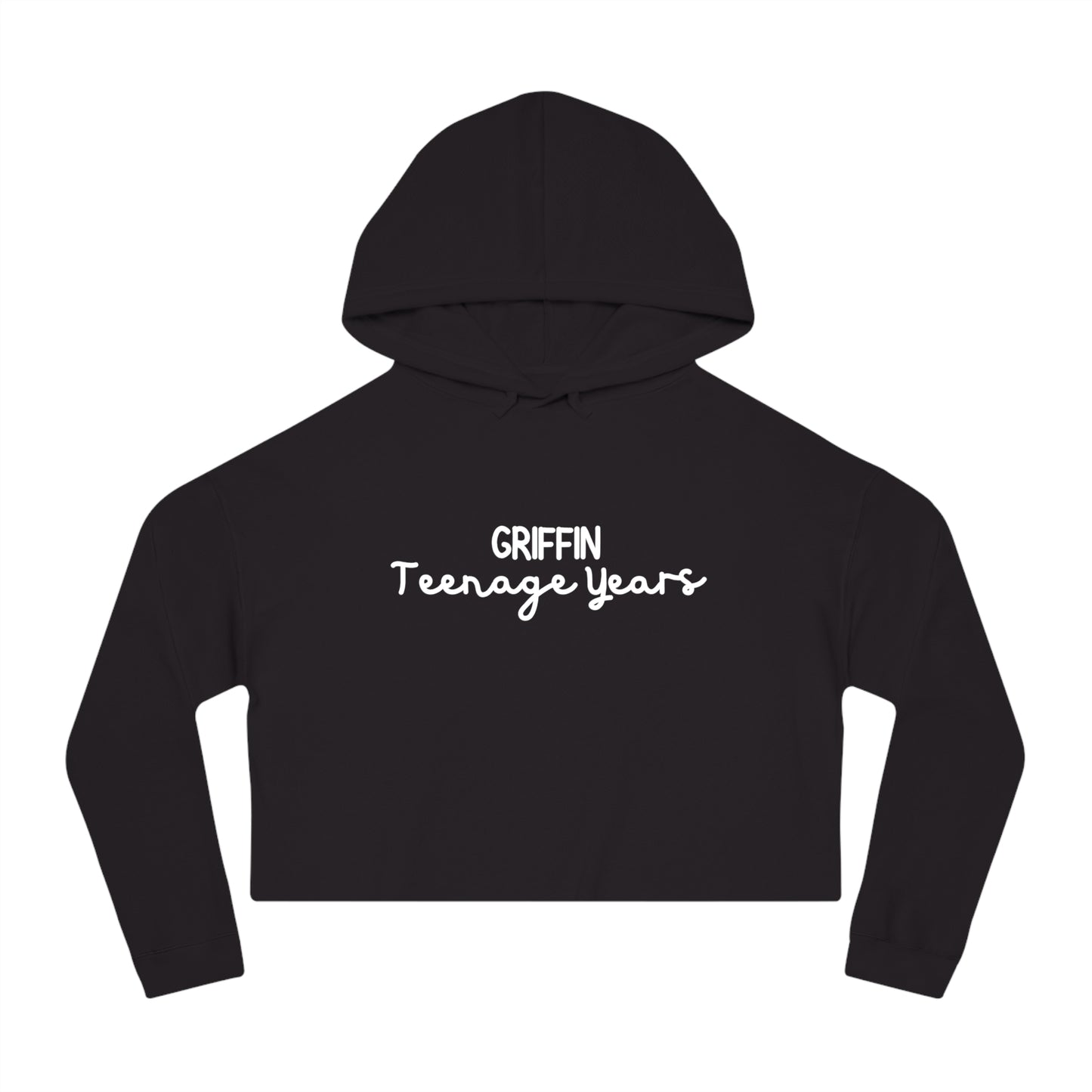 Teenage Years GRIFFIN Lyrics Text Women’s Cropped Hooded Sweatshirt